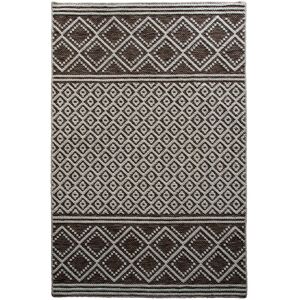 The Deco Factory Tapis en polypropylene et coton motif croisillons brun 120x170