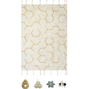 Lorena Canals Tapis de jeu pollinisation en coton naturel 90 x 130 cm