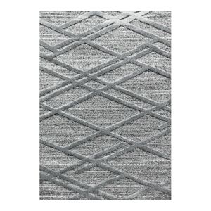 AlloTapis Tapis géométrique design en polypropylène gris 80x150 - Publicité