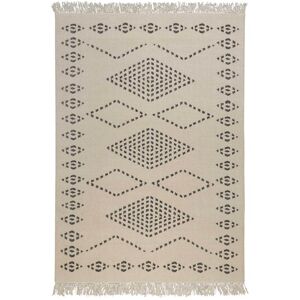 Green Loop Tapis kilim pure laine tisse main ethnique chic beige 80x150