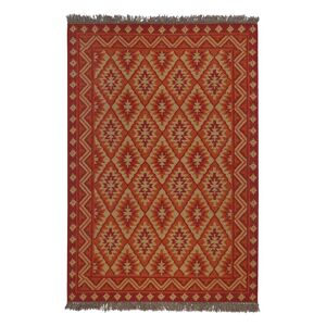 Green Loop Tapis kilim pure laine tisse main ethnique chic a franges 80x150