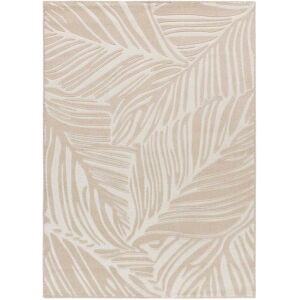 Atticgo Tapis avec motif vegetal en relief en blanc 160x230 cm