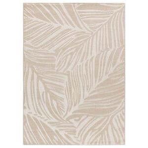 Atticgo Tapis avec motif vegetal en relief en blanc 133x190 cm