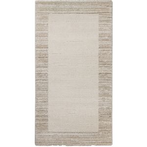 Wecon Home Tapis design avec bordure et relief tons de beige 80x150