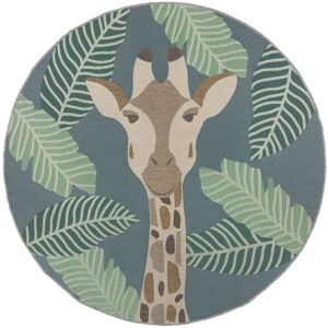 Tapis d'extérieur rond Girafe Bleu et vert Dauntless Diam. 160