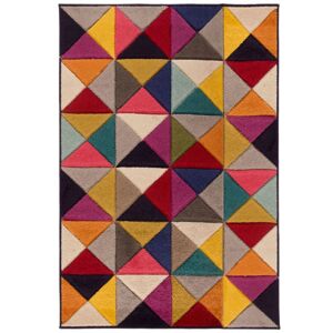 Tapis géométrique design en polypropylène multicolore 200x290
