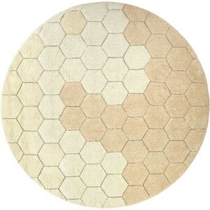 Tapis lavable rond Honeycomb Golden (140 cm)