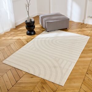 sweeek Tapis interieur motifs arches. poils ras 80 x 150cm creme -