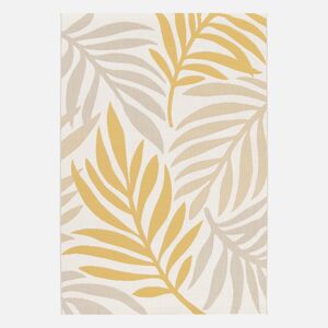 sweeek Tapis interieur/exterieur motif vegetal beige et moutarde 120x170cm. polyester recycle -