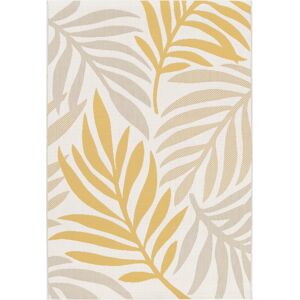 sweeek Tapis interieur/exterieur motif vegetal beige et moutarde. 160x230cm polyester recycle -