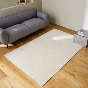 sweeek Tapis interieur velours frise creme. 80 x 150cm poil ras effet bouclette -