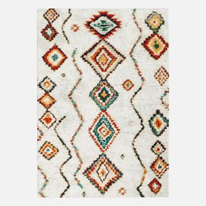 sweeek Tapis interieur shaggy. style berbere. poils longs. creme et multicolore 200 x 290cm -
