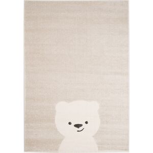 sweeek Tapis enfant 80 x 150cm Beige / Creme. petit ourson. poils ras. tapis frise tres doux -