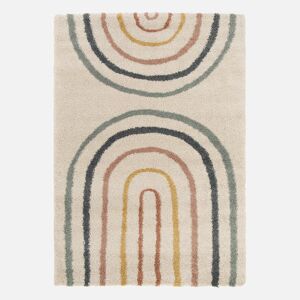 sweeek Tapis enfant arc-en-ciel 120x170cm. tapis interieur creme et multicolore. poils longs shaggy -