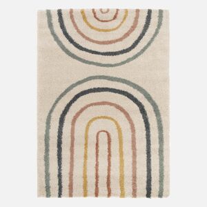 sweeek Tapis enfant arc-en-ciel 80x150cm. tapis interieur creme et multicolore. poils longs shaggy -