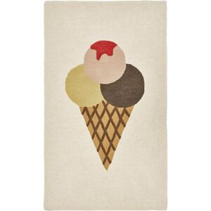 Tapis rectangulaire en laine et coton marron 140x80 cm Ice Cream - OYOY