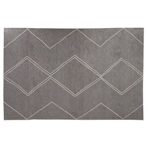 ALTEREGO Tapis design 'CYCLIK' 200x290 cm gris foncé avec motifs zigzags - intérieur / extérieur