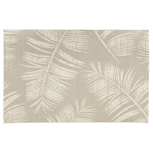 ALTEREGO Tapis design 'SEQUOIA' 200x290 cm beige avec motifs feuilles de palmier - intérieur / extérieur