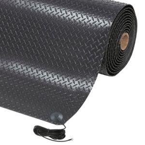 Notrax tapis antistatique antifatigue esd - tôle diamant   dim. lxl 91 cm x metre...