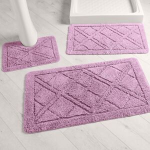 Blancheporte Tapis de bain losanges - BlancheporteCe tapis de bain antidérapant très moelleux en coton est un bonheur pour les pieds !Tapis de bain : 70x120cmViolet