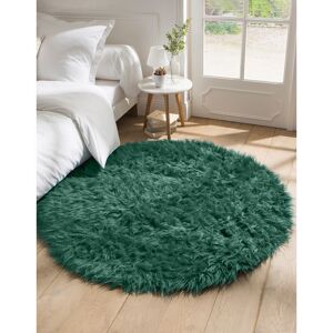 Tapis rond poils longs - Blancheporte Vert Tapis : diam 70cm