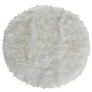 Tapis rond poils longs - Blancheporte Écru Tapis : diam 140cm