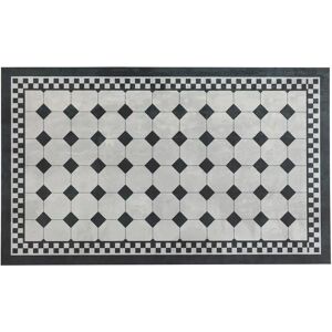 Tapis vinyle motifs damiers noir et blanc - Blancheporte Noir Tapis : 59x98cm