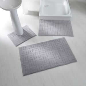 Blancheporte Tapis de bain éponge motif parquet - BlancheporteÉpais et absorbant, ce tapis Colombine® en 100% coton est une façon originale, douce et confortable d'habiller la salle de bain... et de s'y sentir encore mieux !Tapis de bain : 50x80cmGris