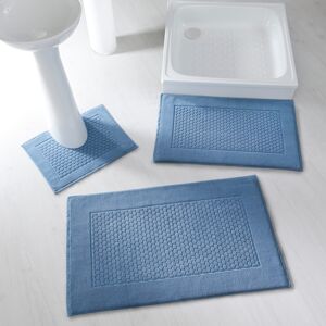 Blancheporte Tapis de bain uni alvéolé - Colombine Bleu Contour : 50x40cm