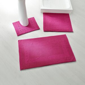 Blancheporte Tapis de bain éponge liteau motif frise grecque - Blancheporte Rose Tapis de bain : 60x100cm