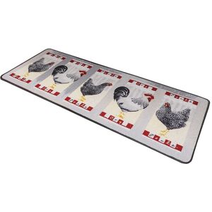 Blancheporte Tapis cuisine motif poules coq - BlancheporteCes 2 poules et ce coq imprimés sur ce tapis protègent vos sols contre les gouttes d'eau dans votre cuisine, véranda...50X140Beige