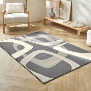 Tapis rectangulaire motif retro - Blancheporte Gris Tapis : 80x150cm