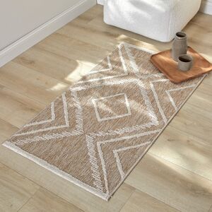 Blancheporte Tapis reliefé style berbère - Blancheporte Blanc Tapis : 60x110cm