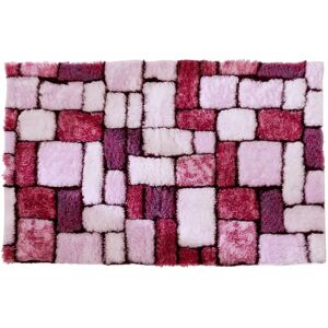 Blancheporte Tapis de bain mosaïque toucher peluche - Blancheporte Violet Contour : 50x40cm