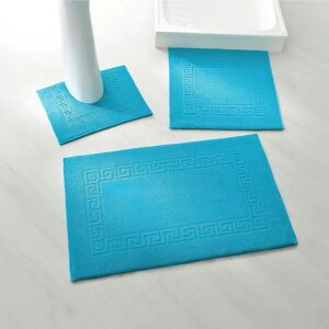 Blancheporte Tapis de bain éponge liteau motif frise grecque - Blancheporte Turquoise Tapis de bain : 60x100cm