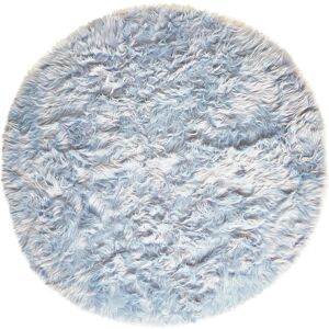 Blancheporte Tapis rond poils longs - Blancheporte Bleu Tapis : diam 140cm