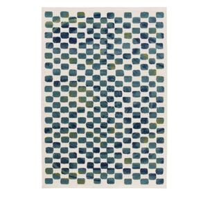 No name Addo II - Tapis intérieur et extérieur à motif géométrique - Couleur - Bleu, Dimensions - 160x230 cm