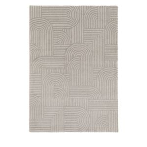 No name Elliot II - Tapis contemporain à motif géométrique - Couleur - Gris clair, Dimensions - 160x230 cm