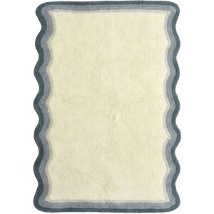 No name Curve - Tapis scandinave bleu et beige - Couleur - Bleu / Beige, Dimensions - 160x230 cm