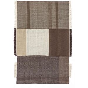 NANIMARQUINA tapis TRES 200x300 cm (Chocolat / Gris - Laine, feutre et coton de Nouvelle-Zélande)