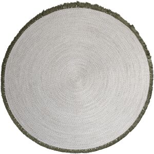 KARTELL tapis K-LIM Ø 250 cm (Gris avec frange verte - PET recycle)