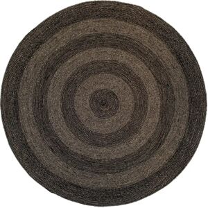 Tapis en jute Ella Ø150 cm Noir-nature