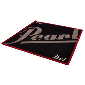 Pearl Drum Rug 180x200 Noir avec bordure rouge