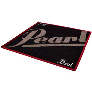 Pearl Drum Rug 180x200 Noir avec bordure rouge