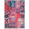 PATCHWORK - Tapis de salon en Cuir motif patchwork 160 x 230 cm Rouge/Vert/Bleu