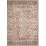 Nazar Tapis vintage motif fleuris effet usé rose et crème 160x230