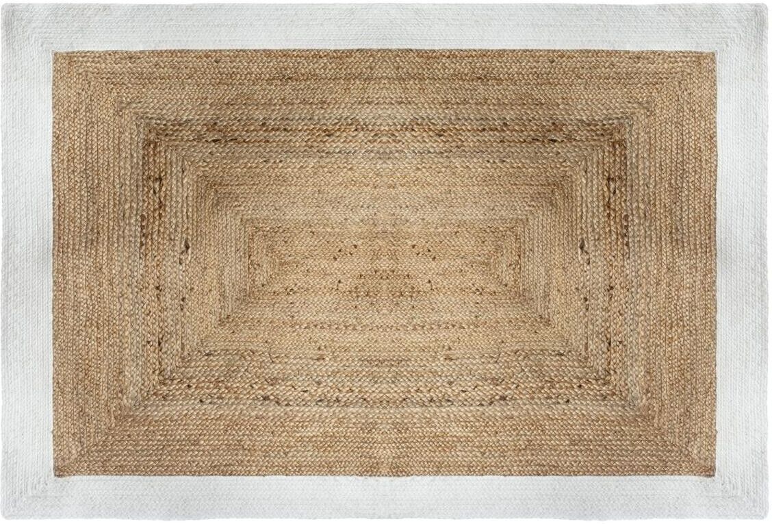 Atmosphera Tapis en jute bord blanc 120x170 cm