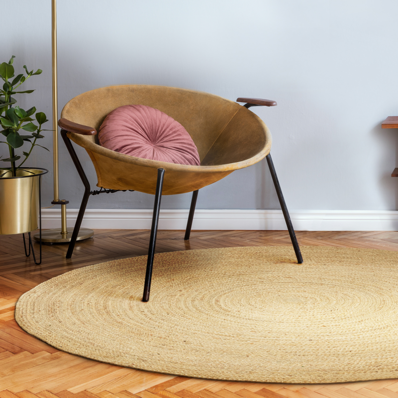 IDMarket Tapis rond en jute DAYA 120 cm