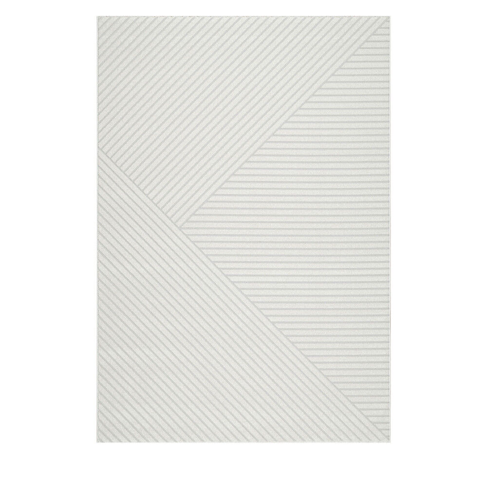 Drawer Tapis contemporain à motif géométrique ecru 160x230 cm Beige 160x2x230cm