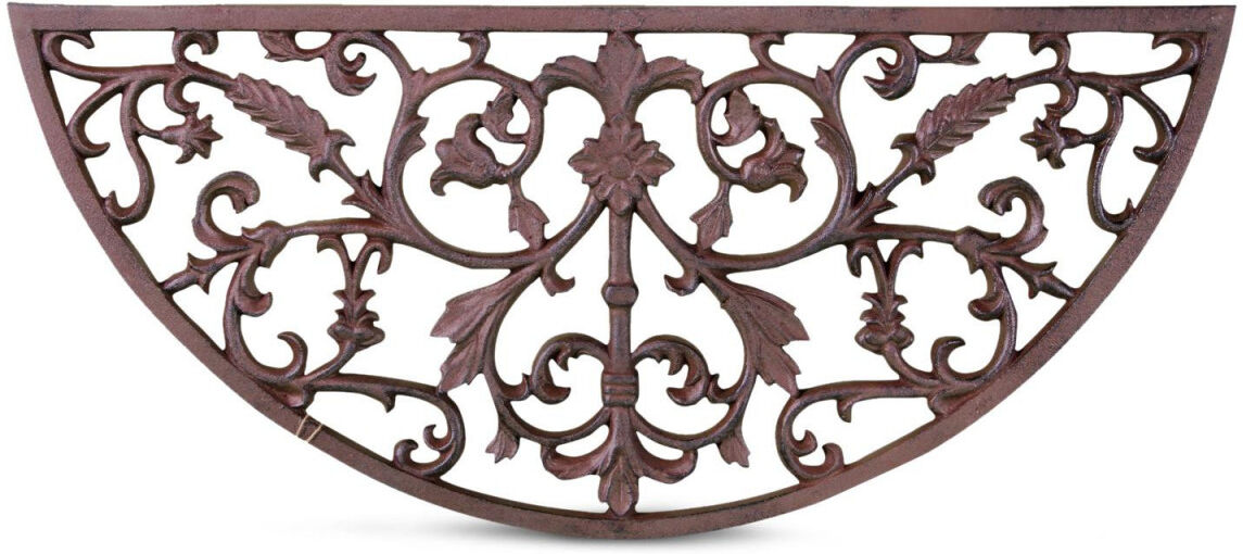 Décoration d'fois Tapis Paillasson Fer Forge Demi Lune Fonte 69cm - Marron